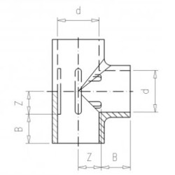 T-Stuck mit Klebemuffe PN16