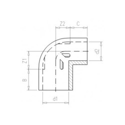 Winkel 90° mit Klebemuffe PN16